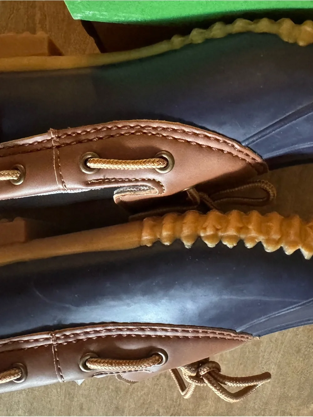 JBU Women’s Brown and Navy Duck-Style Slip-On Shoes Garden Shoes Rubber